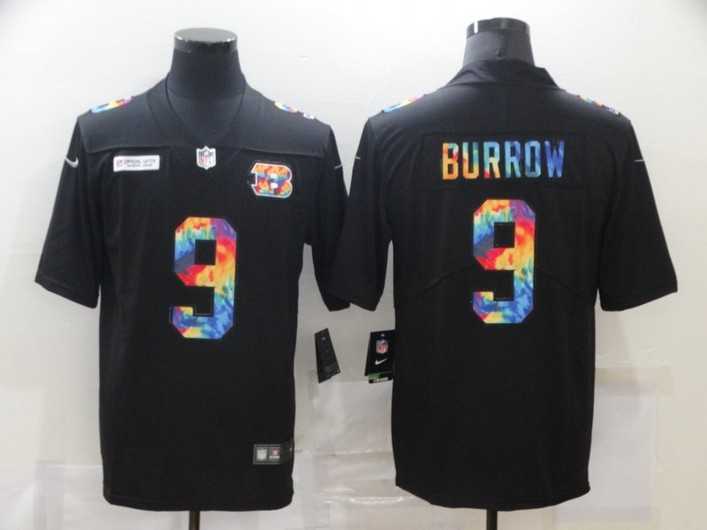 Nike Cincinnati Bengals #9 Joe Burrow Multi-Color Black Crucial Catch Vapor Untouchable Limited Jersey,We sell and wholesale Nike Cincinnati Bengals #9 Joe Burrow Multi-Color Black Crucial Catch Vapor Untouchable Limited Jersey on line form chian!
